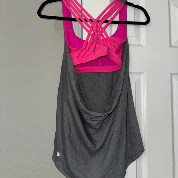 Lululemon Athletica Pink and Gray Backless Tank Top - Picture 8 of 9